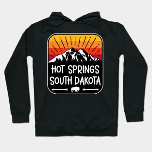 Hot Springs South Dakota Vintage Mountain Sunset Hoodie